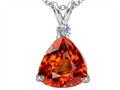 Original Star K™ Large 12mm Trillion Cut Simulated Mexican Orange Fire Opal Pendant