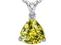 Original Star K™ Large 12mm Trillion Cut Simulated Yellow Sapphire Pendant