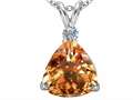 Original Star K™ Large 12mm Trillion Cut Simulated Imperial Yellow Topaz Pendant