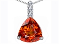 Original Star K™ Large 12mm Trillion Cut Simulated Mexican Orange Fire Opal Pendant