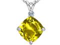 Original Star K™ Large 12mm Cushion Cut Simulated Yellow Sapphire Pendant