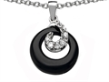 Original Star K™ Round Simulated Onyx Pendant