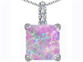 Original Star K™ Large 12mm Square Cut Created Pink Opal Pendant