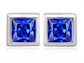 Original Star K™ 8mm Square Cut Simulated Tanzanite Earring Studs