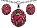 Original Star K™ Created Ruby Oval Puffed Pendant Box Set with matching earrings
