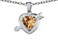 Original Star K™ Heart With Arrow Love Pendant With Simulated Imperial Yellow Topaz