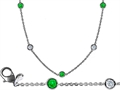 Original Star K™ 16 Inch Gems By The Yard Necklace With Round Simulated Emerald