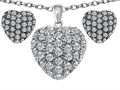 Original Star K™ Cubic Zirconia Puffed Heart Love Pendant Box Set with matching earrings