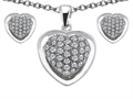 Original Star K™ Cubic Zirconia Heart Shape Love Pendant Box Set with matching earrings