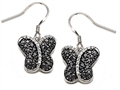 Original Star K™ Black and White Cubic Zirconia Butterfly Earrings