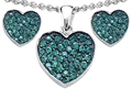 Original Star K™ Simulated Emerald Heart Shape Love Pendant Box Set with matching earrings