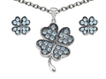 Celtic Love by Kelly Simulated Aquamarine Lucky Clover Pendant Box Set with matching earrings