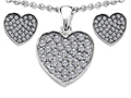 Original Star K™ Cubic Zirconia Heart Shape Love Pendant Box Set with matching earrings