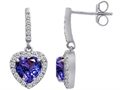 Original Star K™ 6mm Heart Shape Simulated Tanzanite Dangling Heart Earrings