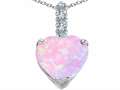 Original Star K™ Large 12mm Heart Shape Created Pink Opal Pendant
