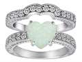 Original Star K™ 8mm Heart Shape Created Opal Wedding Set