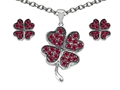 Celtic Love by Kelly Created Ruby Lucky Clover Pendant Box Set with matching earrings