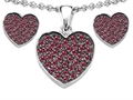 Original Star K™ Created Ruby Heart Shape Love Pendant Box Set with matching earrings