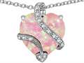 Original Star K™ Large 15mm Heart Shape Created Pink Opal Love Pendant