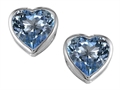 Original Star K™ 7mm Heart Shape Simulated Aquamarine Heart Earring Studs