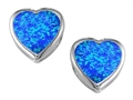 Original Star K™ 7mm Heart Shape Created Blue Opal Heart Earring Studs