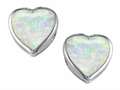 Original Star K™ 7mm Heart Shape Created Opal Heart Earring Studs