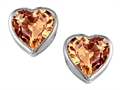 Original Star K™ 7mm Heart Shape Simulated Imperial Yellow Topaz Heart Earring Studs