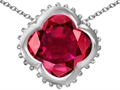 Original Star K™ Large Clover Pendant with 12mm Clover Cut Created Ruby