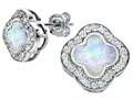 Original Star K™ Clover Earring Studs with 8mm Clover Cut Created Opal