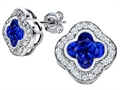 Original Star K™ Clover Earring Studs with 8mm Clover Cut Created Sapphire