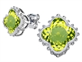 Original Star K™ Clover Earring Studs with 8mm Clover Cut Simulated Peridot