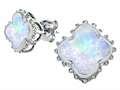 Original Star K™ Clover Earring Studs with 8mm Clover Cut Created Opal