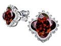 Original Star K™ Clover Earring Studs with 8mm Clover Cut Simulated Garnet