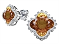 Original Star K™ Clover Earring Studs with 8mm Clover Cut Simulated Imperial Yellow Topaz