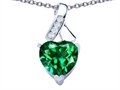 Original Star K™ 8mm Heart Shape Simulated Emerald Ribbon Pendant