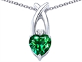 Original Star K™ 8mm Heart Shape Simulated Emerald Cross Heart Pendant