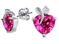 Original Star K™ 8mm Heart Shape Created Pink Sapphire Heart Earrings
