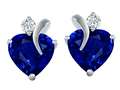 Original Star K™ 8mm Heart Shape Created Sapphire Heart Earrings