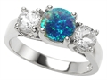 Original Star K™ 7mm Round Created Blue Opal Engagement Ring