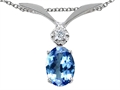Tommaso Design™ Oval 8x6mm Genuine Tanzanite and Diamond Pendant