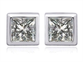 Original Star K™ 7mm Square Cut Genuine White Topaz Earring Studs