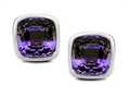 Original Star K™ 7mm Cushion Cut Simulated Alexandrite Earring Studs