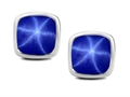 Original Star K™ 7mm Cushion Cut Created Star Sapphire Earring Studs