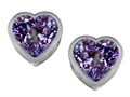 Original Star K™ 7mm Heart Shape Simulated Alexandrite Heart Earring Studs