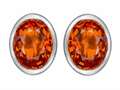Original Star K™ 8x6mm Oval Simulated Mexican Orange Fire Opal Earring Studs