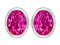 Original Star K™ 8x6mm Oval Created Pink Sapphire Earring Studs