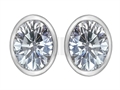 Original Star K™ 8x6mm Oval Genuine White Topaz Earring Studs