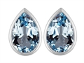 Original Star K™ 9x6mm Pear Shape Simulated Aquamarine Earring Studs