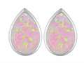 Original Star K™ 9x6mm Pear Shape Created Pink Opal Earring Studs
