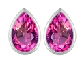 Original Star K™ 9x6mm Pear Shape Created Pink Sapphire Earring Studs